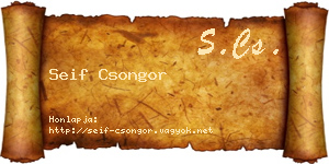 Seif Csongor névjegykártya