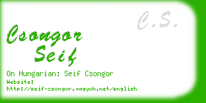 csongor seif business card